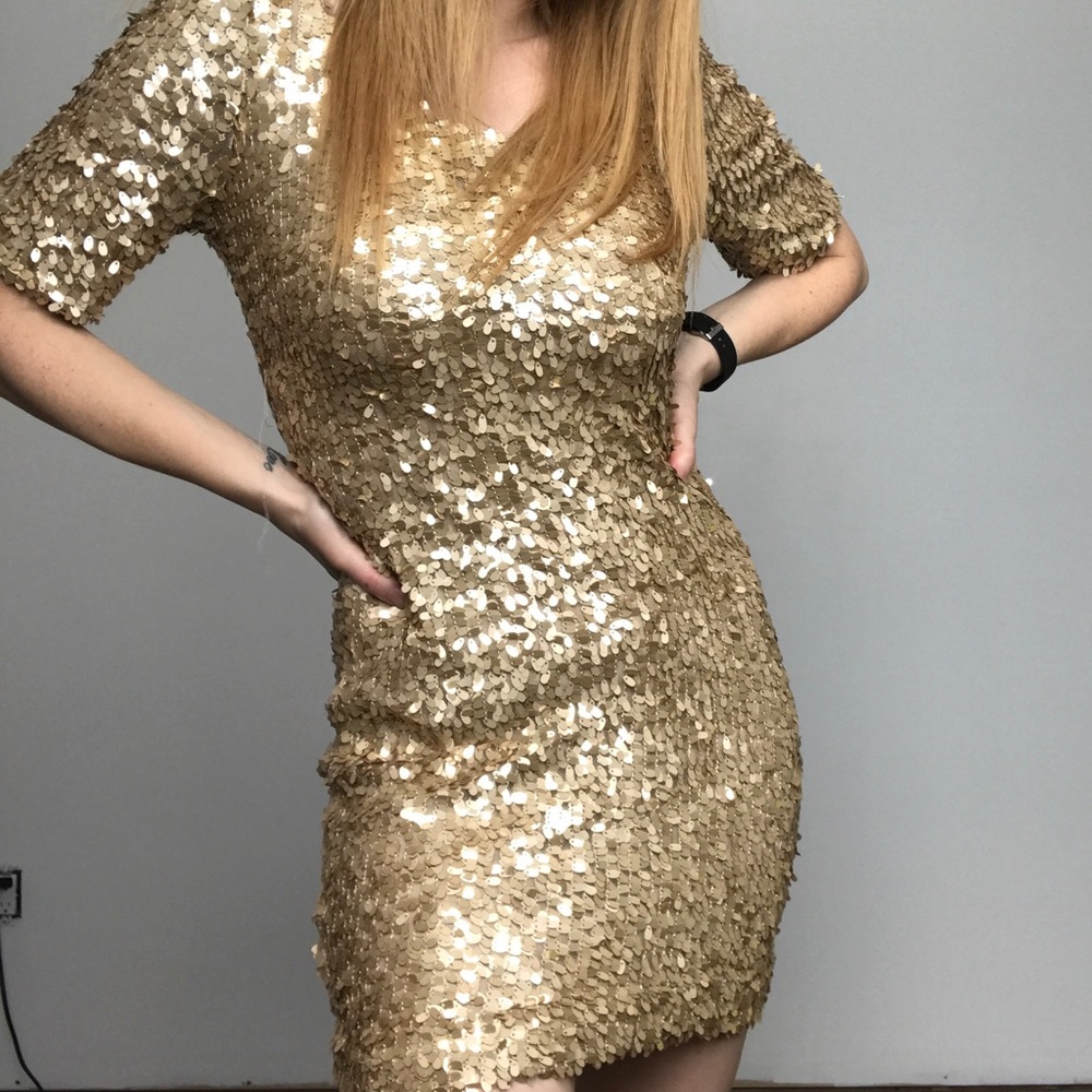 Ark and Co gold sequin dress